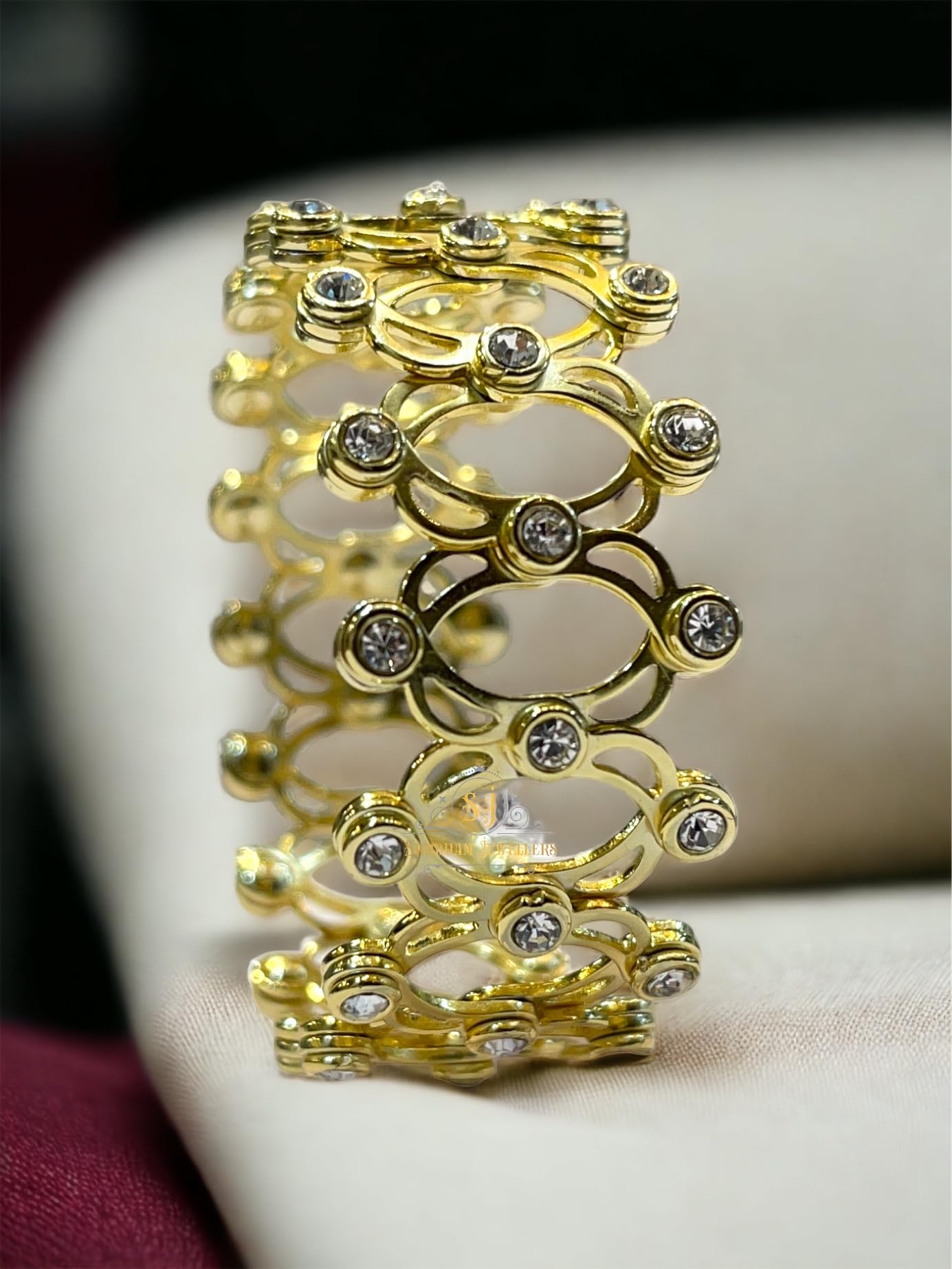 SJ SHUBHAM JEWELLERS rehti 925 Sterling Silver Folding Retractable Ring Bracelet Kada for Girls and Women - JewelYaari By Shubham Jewellers