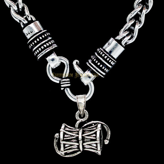 Shubham Jewellers Rehti 925 92.5 Pure Sterling Silver Oxidised Guthi Bracelet With Shiva Damru and Hallmark - JewelYaari By Shubham Jewellers