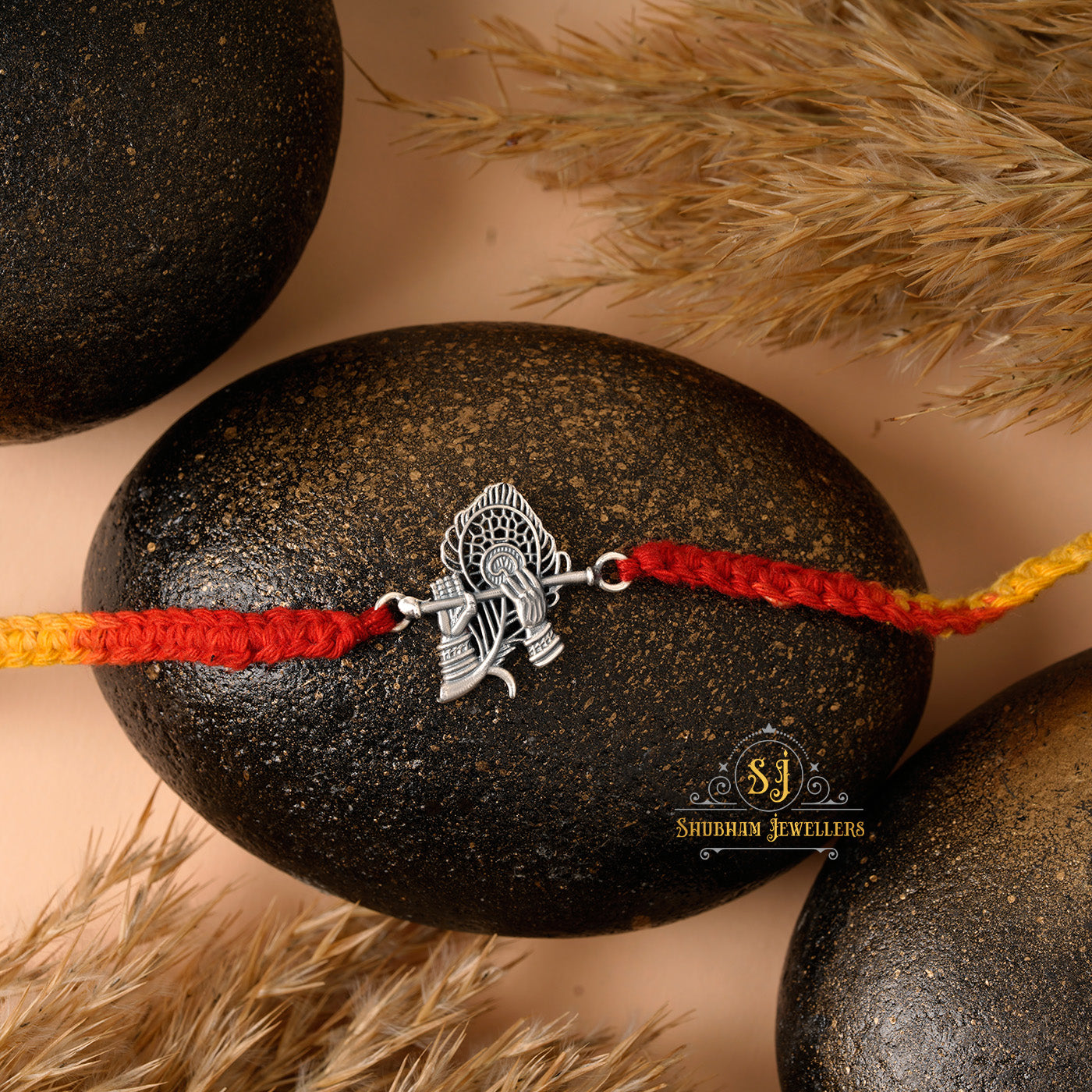 925 Krishna Bansuri Sterling Silver Rakhi for brother , Rakhi For Men, Rakhi For Kids( Krishna Bansuri Silver Rakhi )