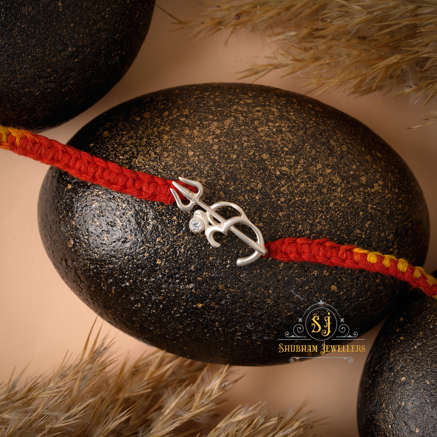 Silver Om Trishool Rakhi 925 Sterling Silver Rakhi for brother, Rakhi For Men, Rakhi For Kids( )