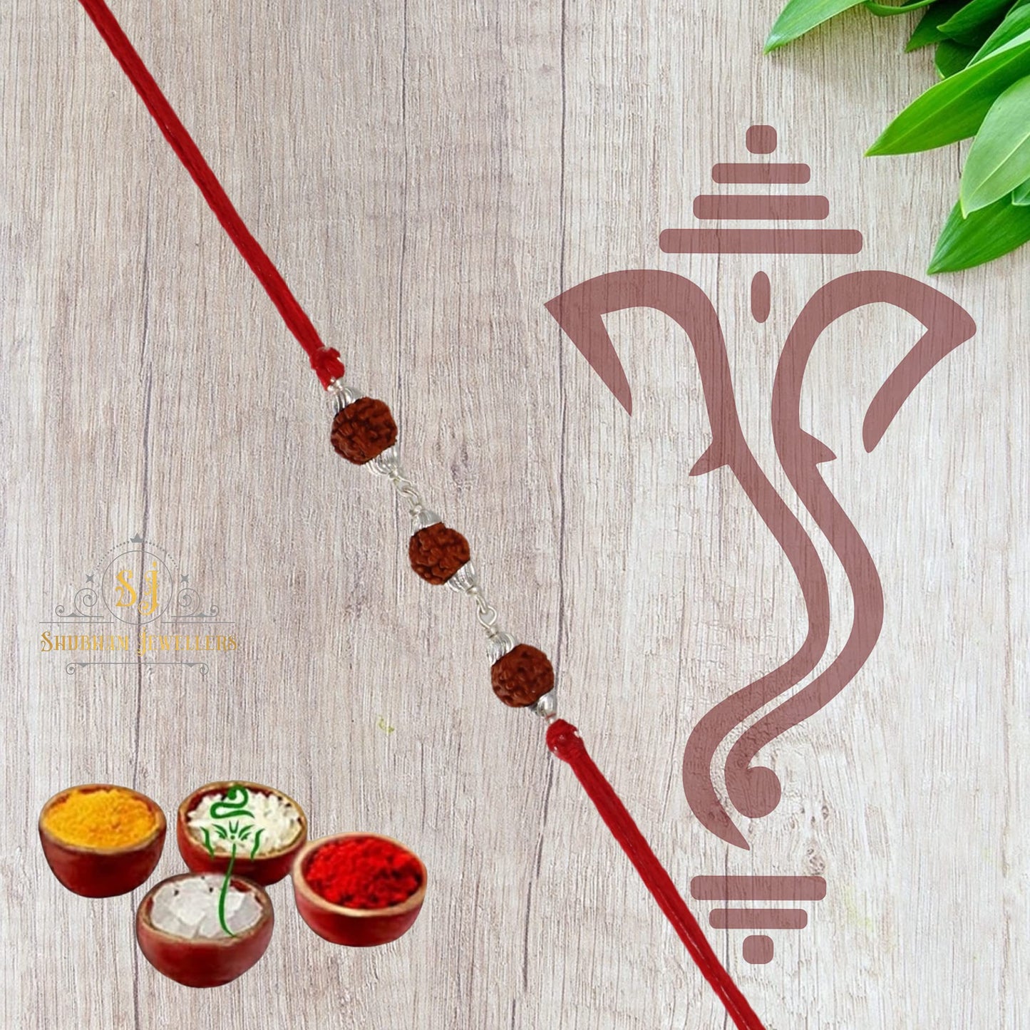 NUZZRII Pure 925 Sterling Silver Rakhi for brother Charm Bracelet Raksha Bandhan With Pure Cotton Thread For Men, Boys, Rakhis By Shubham Jewellers Rudra3Pcgtsm