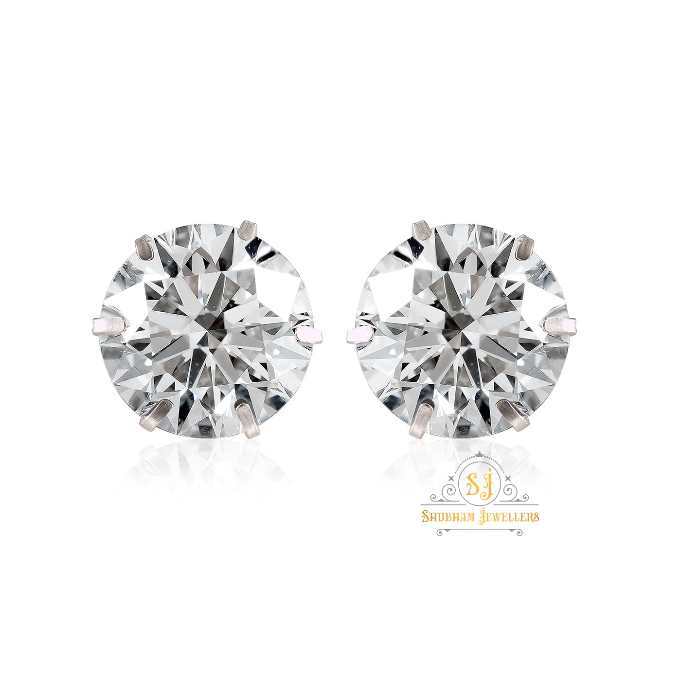 925 Sterling Silver Earring Brilliant Cubic Studs With A+ Cubic Zirocnia : Timeless Sparkle