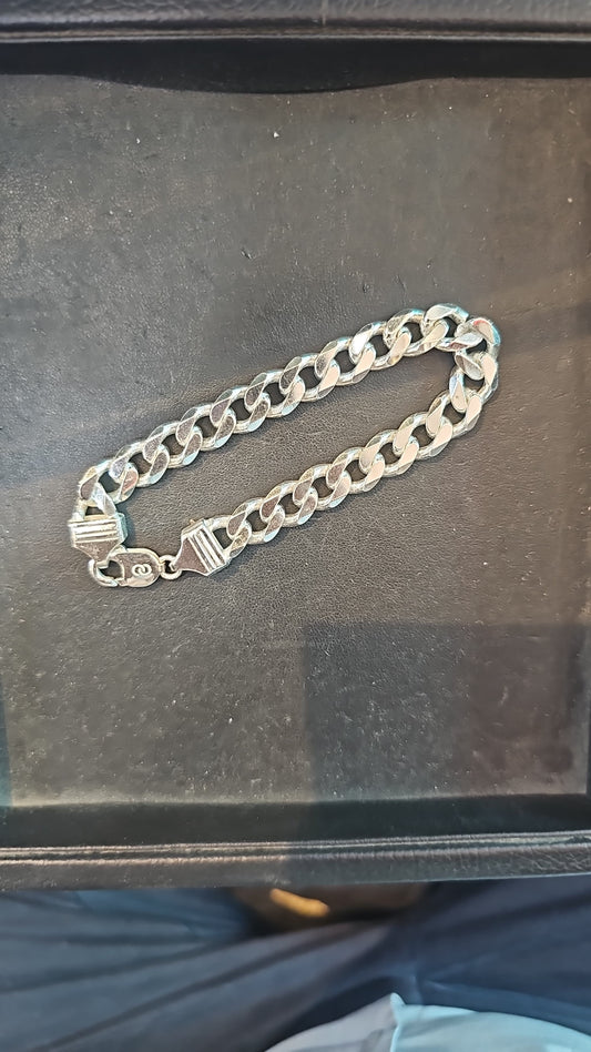 Pure 925 Sterling Silver Italian Sachin Figaro Bracelet for Men women's, girls, and boys 8.5 Inches Multiple Design