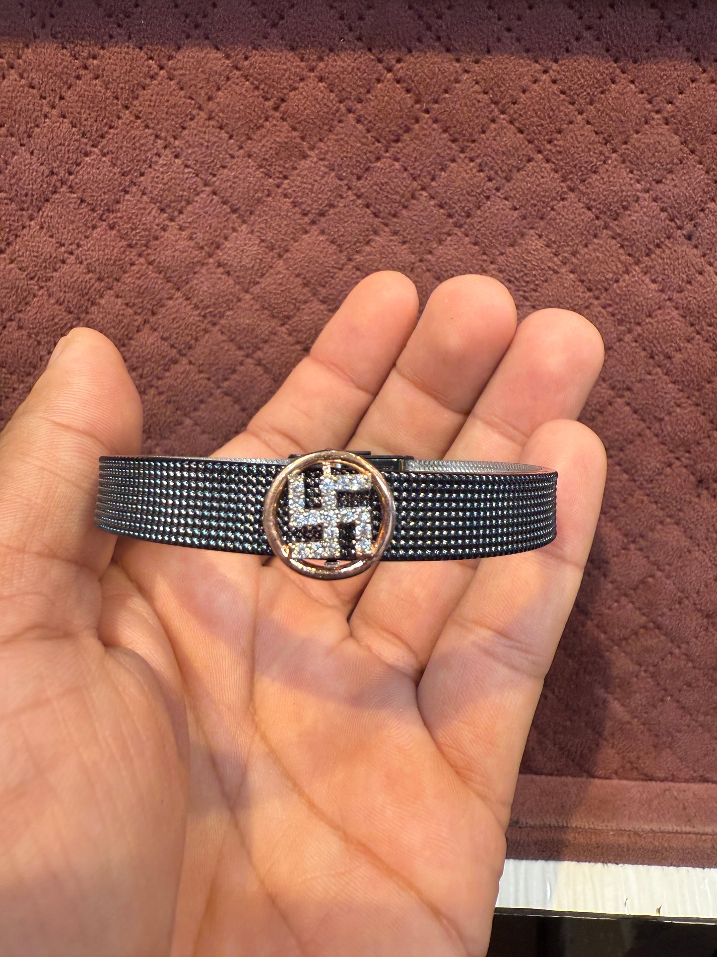 925 Band Bracelet in Silver Finish with CZ Stones