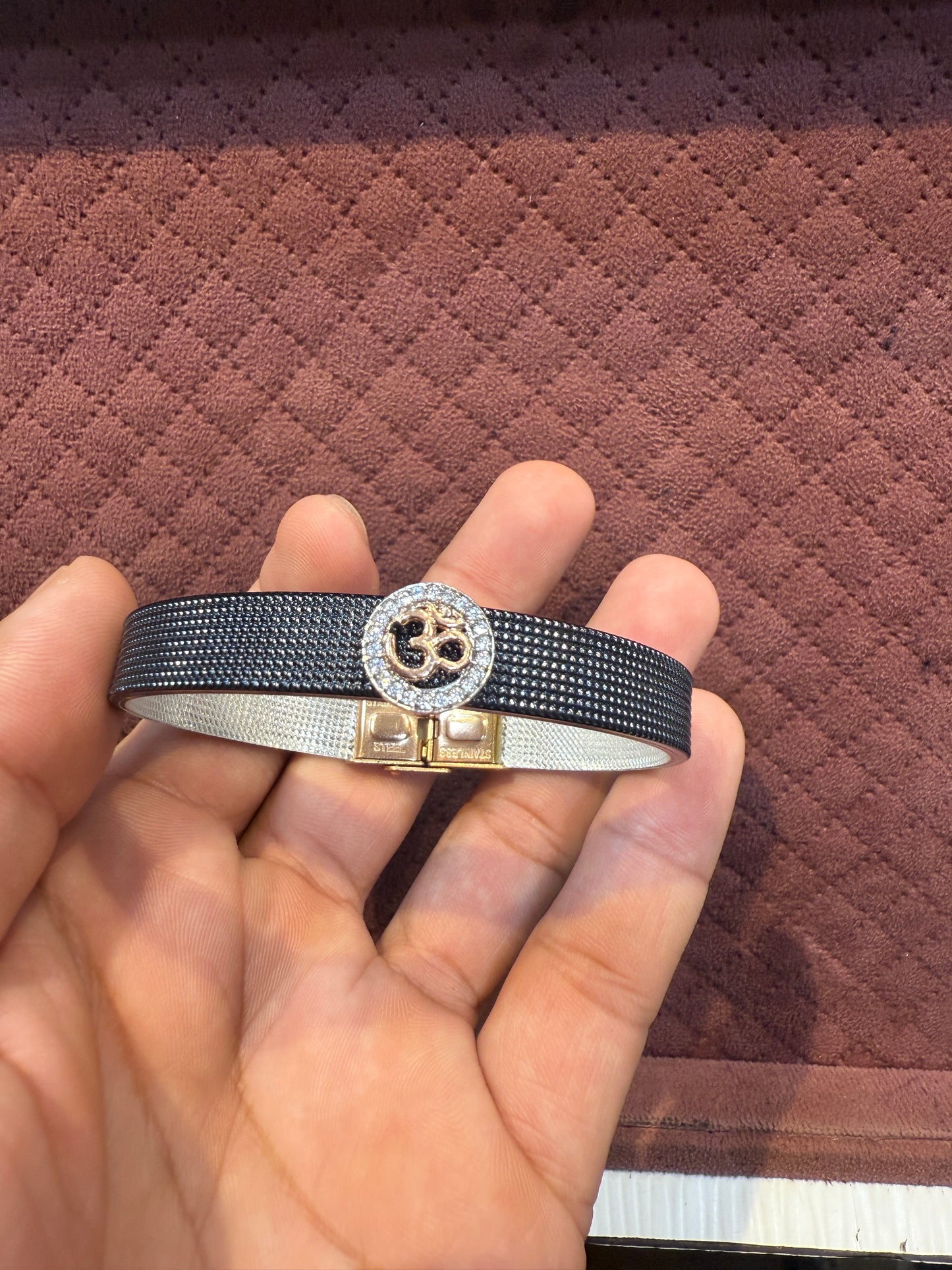 925 Band Bracelet in Silver Finish with CZ Stones