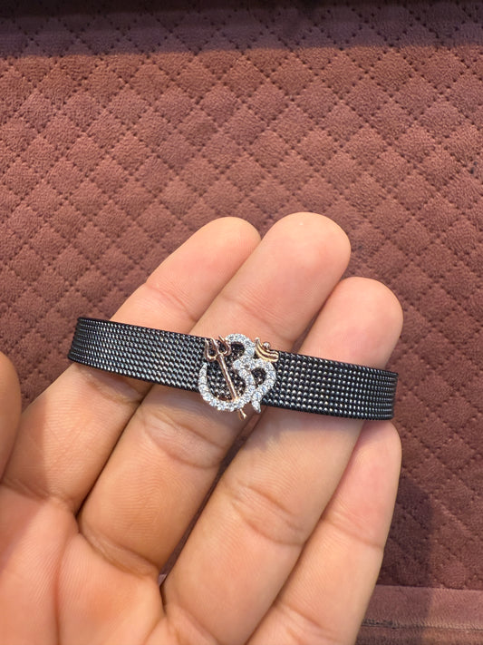 925 Band Bracelet in Silver Finish with CZ Stones
