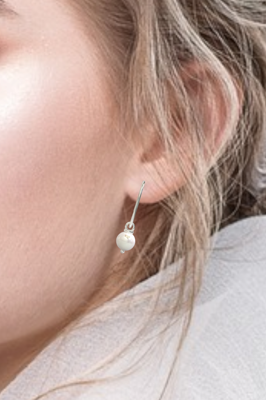 925 Pure Sterling Silver Pretty Bali Style Hoop Design Earring for Girls, Women 925 sterling silver pearl drop and dangle earrings - JewelYaari By Shubham Jewellers