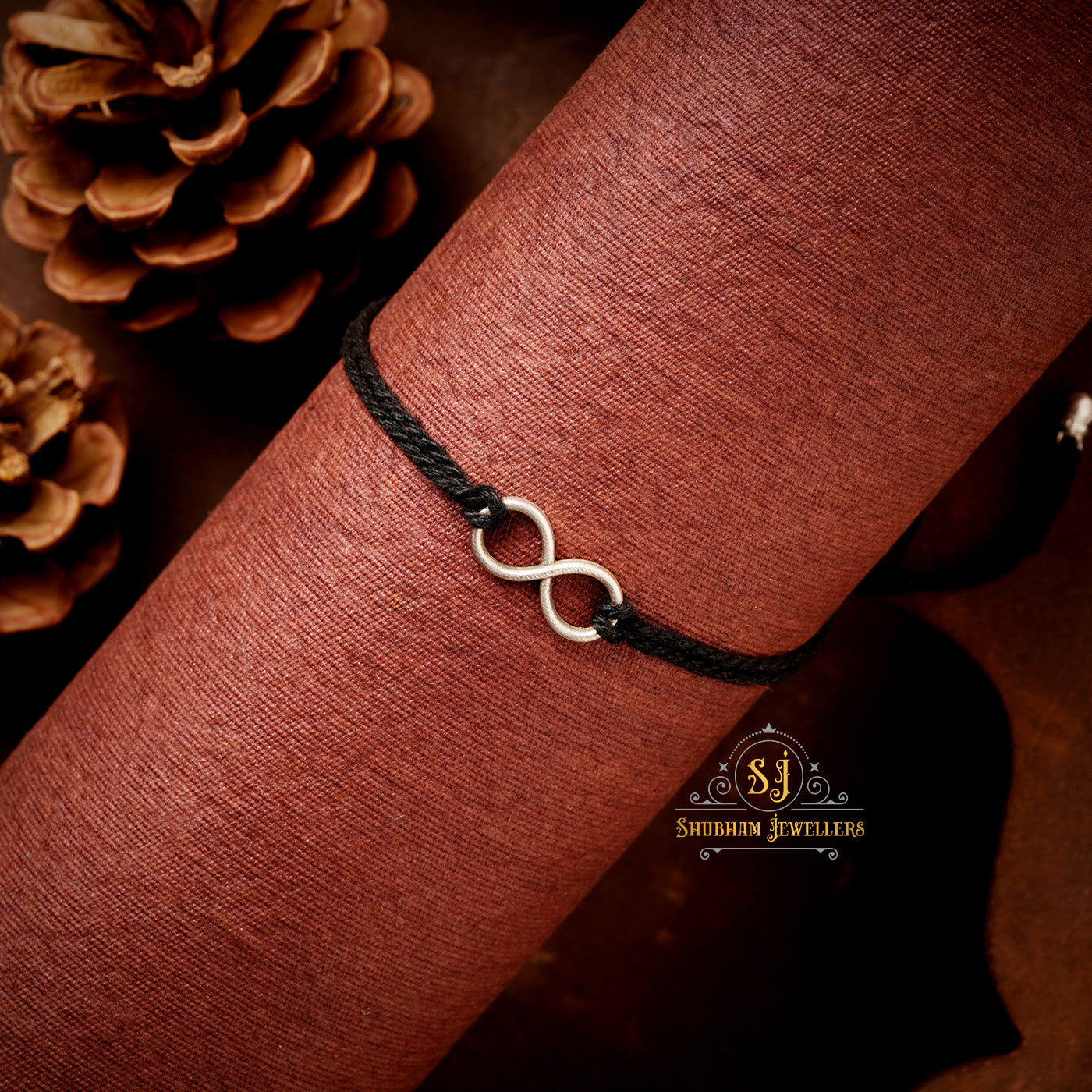 JEWELYAARI 925 New Oxidised Black Thread Silver Infinity Nazarbattu Nazaiya Anklet for Girls, Women and Children with Silver Ghunghroo