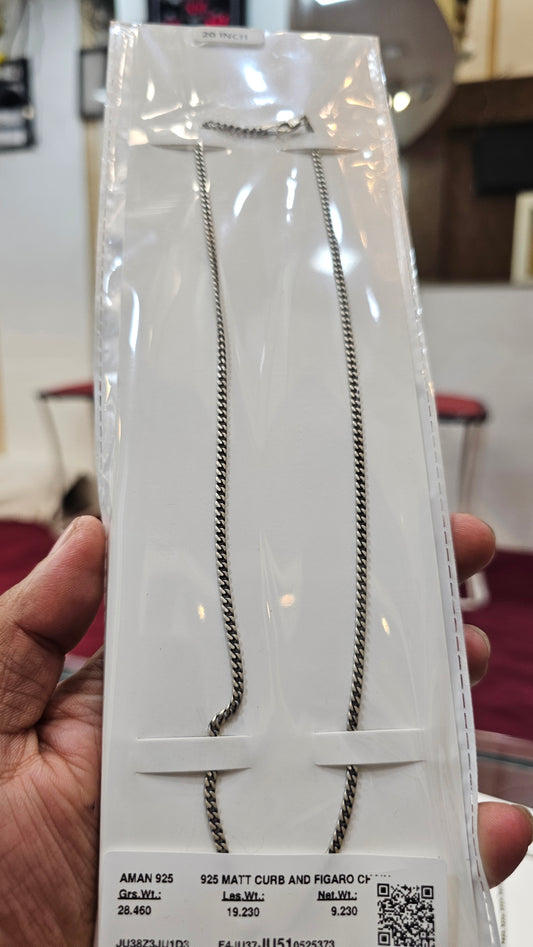 925 Sterling Silver Matt Finish Chain for Men – 9.5g | 20 Inch | Branded & Hallmarked