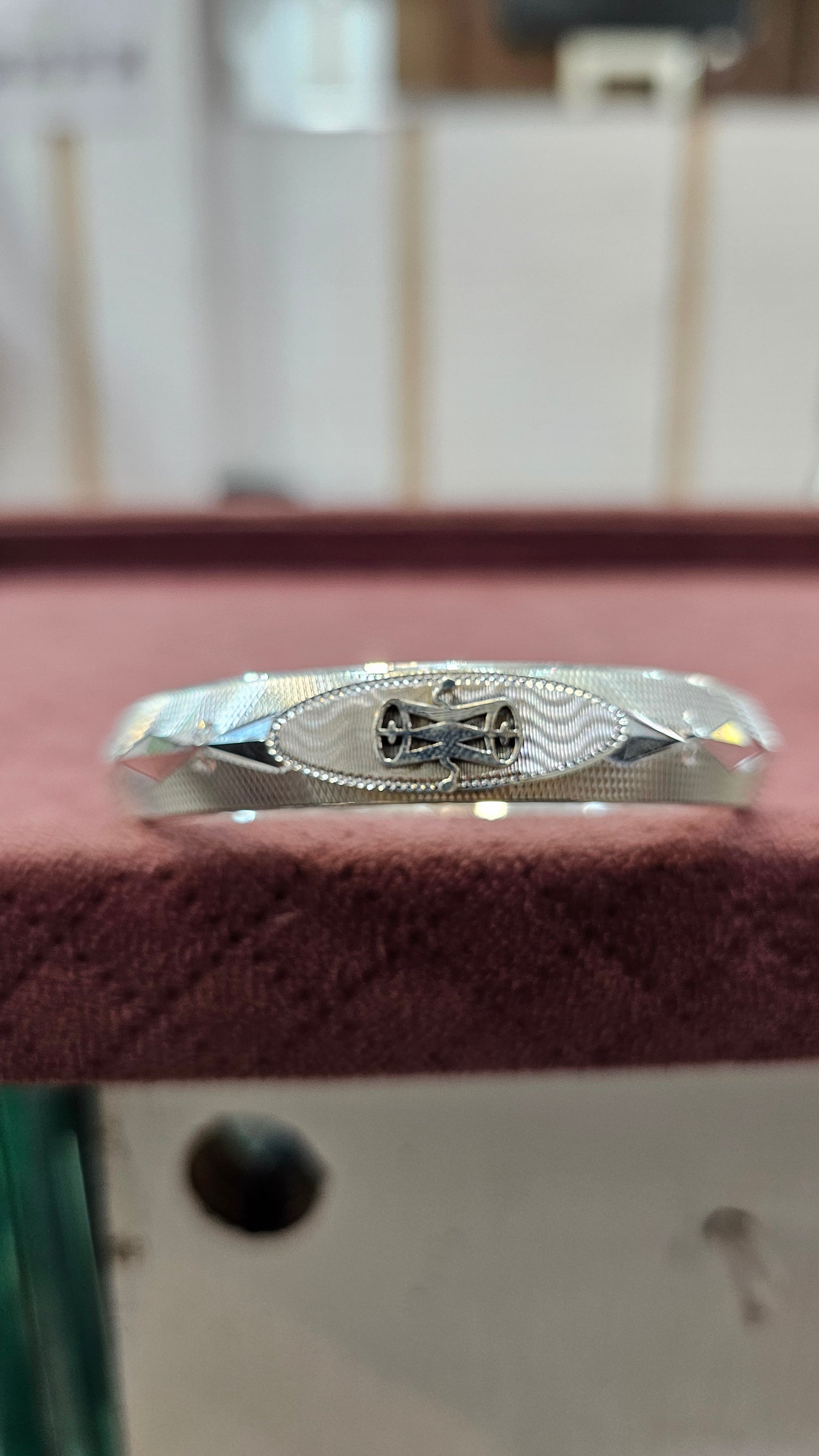 925 Pure Silver Kada - Damru & Trishool Mahadev Design