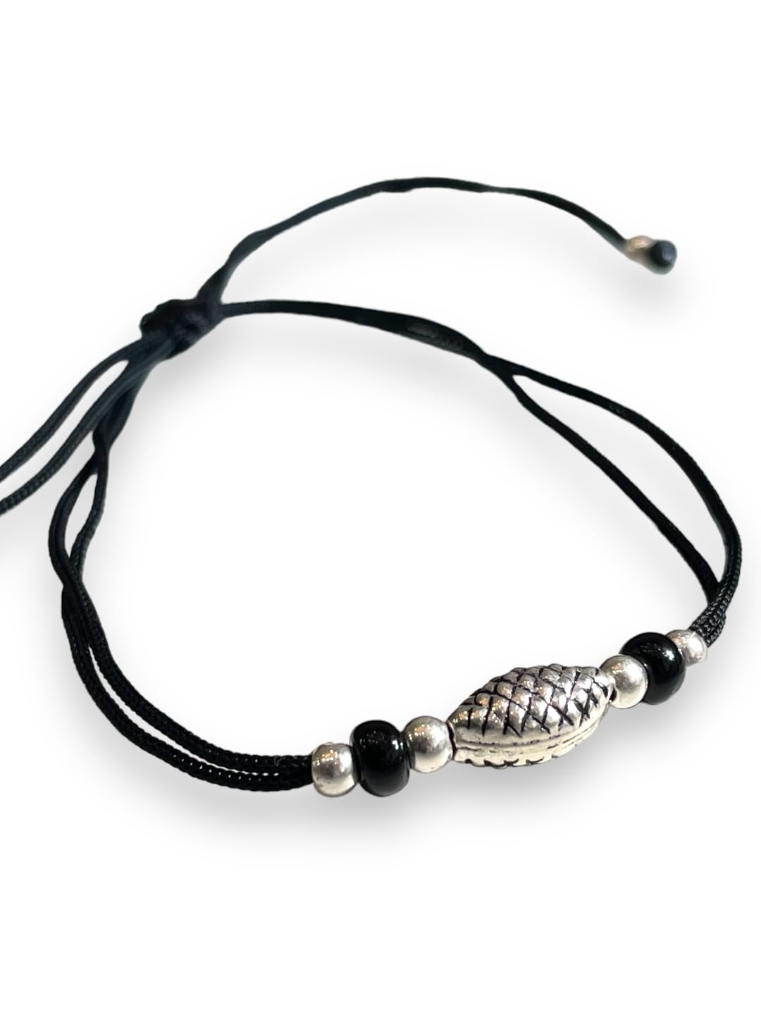 JEWELYAARI ⢠925 Oxidized Silver Black Cottan Thread Anklet Bracelet with Silver Ball for Girls and Women, Nazarbattu/Nazaiya Anklet Bracelet