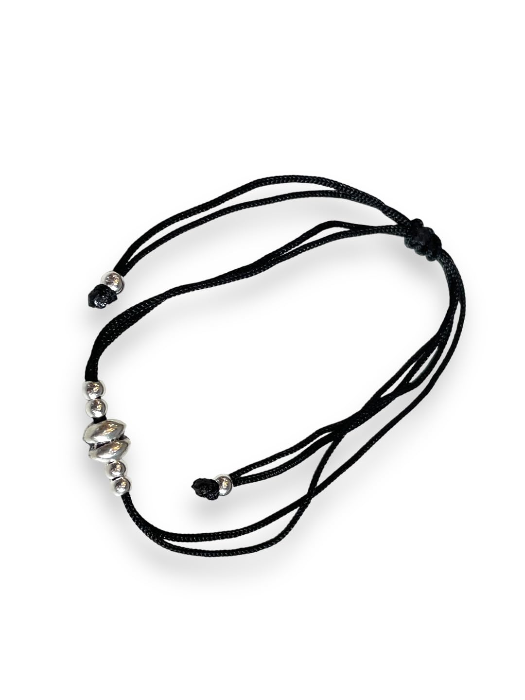 JEWELYAARI ⢠925 Oxidized Silver Black Cottan Thread Anklet Bracelet with Silver Ball for Girls and Women, Nazarbattu/Nazaiya Anklet Bracelet