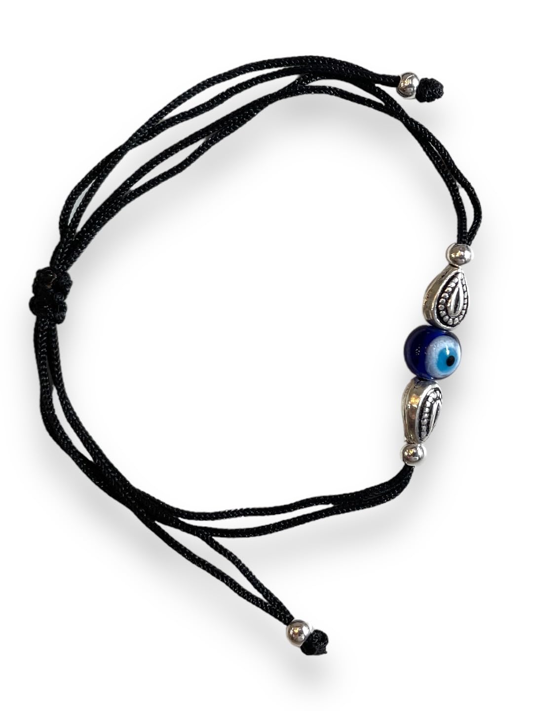 JEWELYAARI ⢠925 Oxidized Silver Black Cottan Thread Anklet Bracelet with Silver Ball for Girls and Women, Nazarbattu/Nazaiya Anklet Bracelet