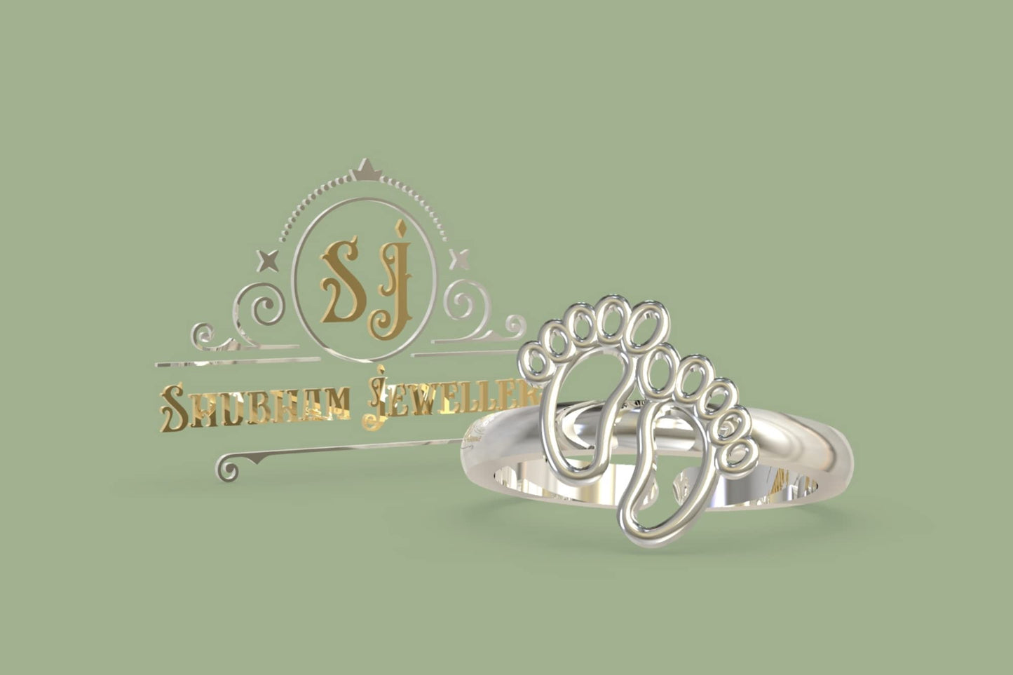 SJ SHUBHAM JEWELLERS 925 Sterling Silver Hallmarked Toe Ring Foot Step Bicchiya Pure Silver Toe-Ring for Women (Pair 4 Gms)