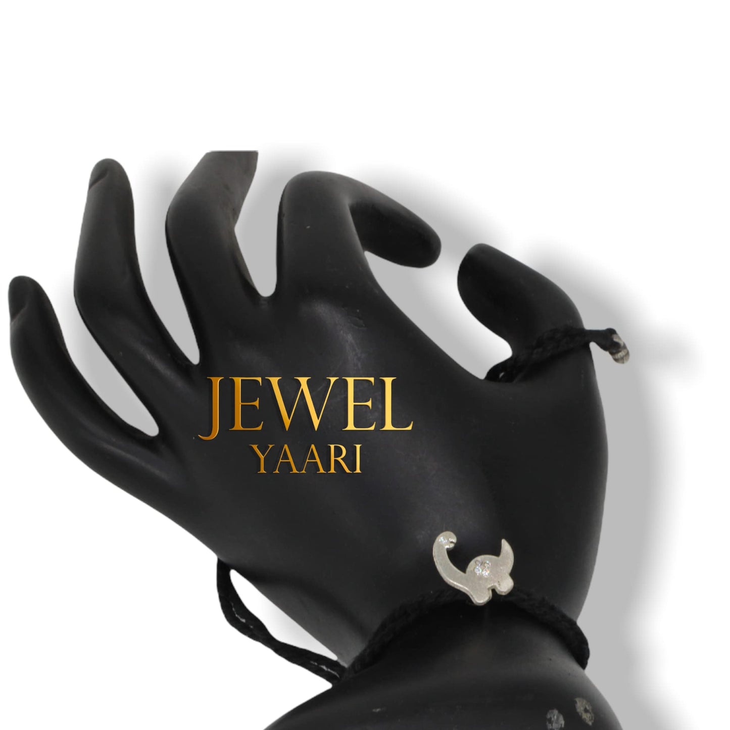 JEWELYAARI? 925 New Oxidised Black Thread Silver Dinosaur Nazarbattu/Nazaiya Anklet/Bracelet for Girls, Women and Children with Silver Ghunghroo