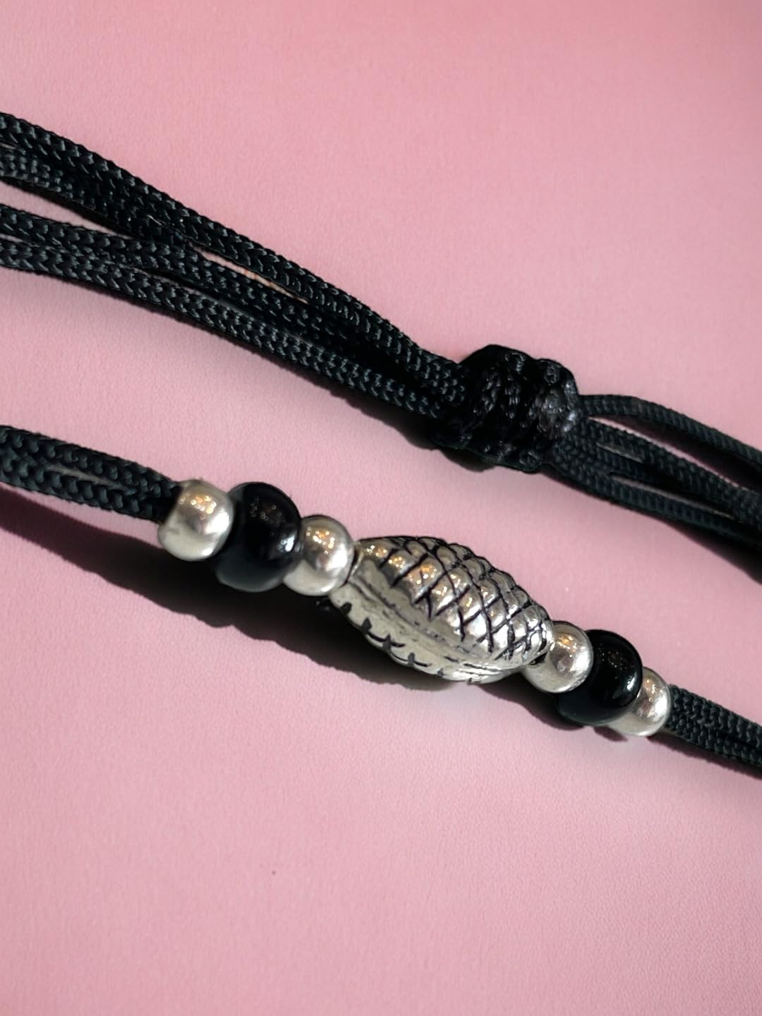 JEWELYAARI ⢠925 Oxidized Silver Black Cottan Thread Anklet Bracelet with Silver Ball for Girls and Women, Nazarbattu/Nazaiya Anklet Bracelet