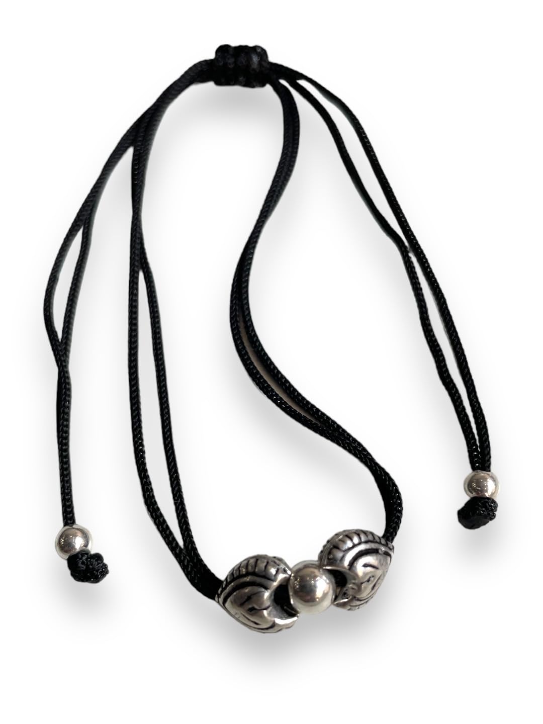 JEWELYAARI ⢠925 Oxidized Silver Black Cottan Thread Anklet Bracelet with Silver Ball for Girls and Women, Nazarbattu/Nazaiya Anklet Bracelet