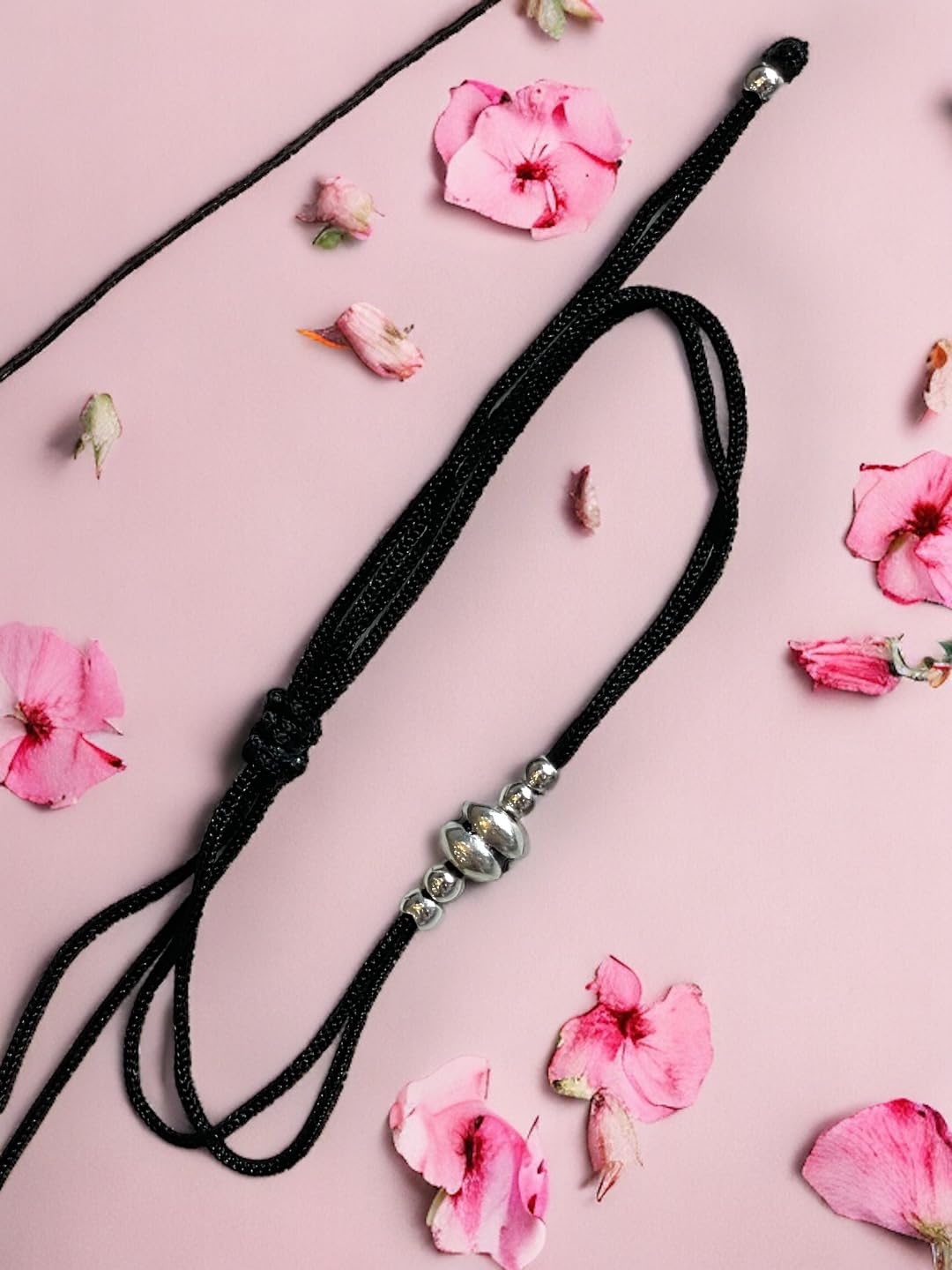 JEWELYAARI ⢠925 Oxidized Silver Black Cottan Thread Anklet Bracelet with Silver Ball for Girls and Women, Nazarbattu/Nazaiya Anklet Bracelet