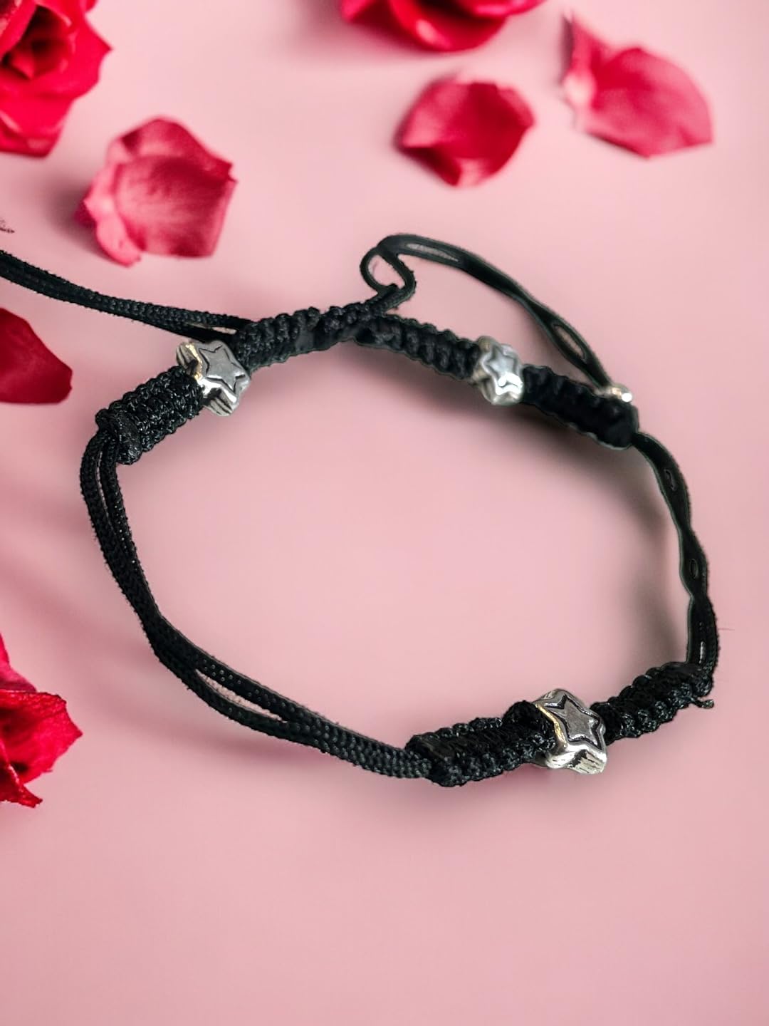 JEWELYAARI ⢠925 Oxidized Silver Black Cottan Thread Anklet Bracelet with Silver Ball for Girls and Women, Nazarbattu/Nazaiya Anklet Bracelet