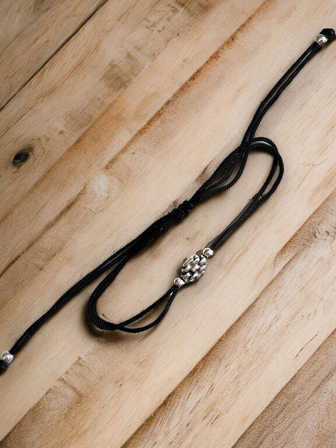 JEWELYAARI ⢠925 Oxidized Silver Black Cottan Thread Anklet Bracelet with Silver Ball for Girls and Women, Nazarbattu/Nazaiya Anklet Bracelet