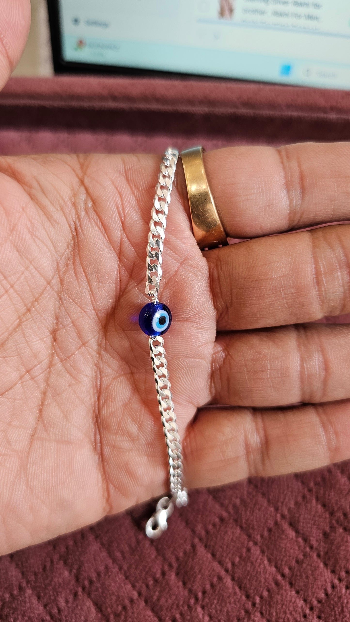 Evil Eye Silver Bracelet for Men and Women - Main Image