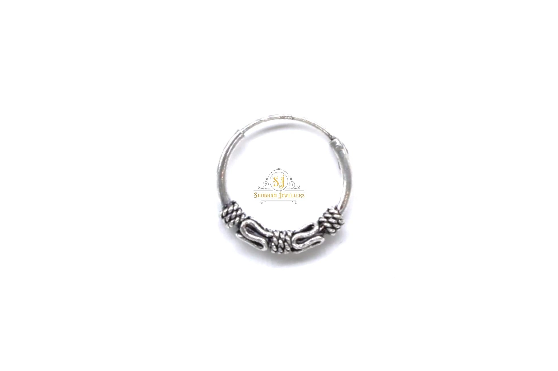 SJ SHUBHAM JEWELLERS™ 925 Sterling Silver Hoop Earrings for Women & Girls, Silver Bali for Girls - JewelYaari By Shubham Jewellers