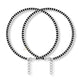 SJ SHUBHAM JEWELLERS™ Pure 925 Sterling Silver Small Crystal Beads Nazariya Anklet Payal for Women (Black) Gifts for Women (Pair/ 1 pc/Plain / 5 Ball Payal)