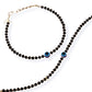 SJ SHUBHAM JEWELLERS™ Pure 925 Sterling Silver Small Crystal Beads Nazariya Anklet Payal for Women (Black) Gifts for Women (Pair/ 1 pc/Plain / 5 Ball Payal)