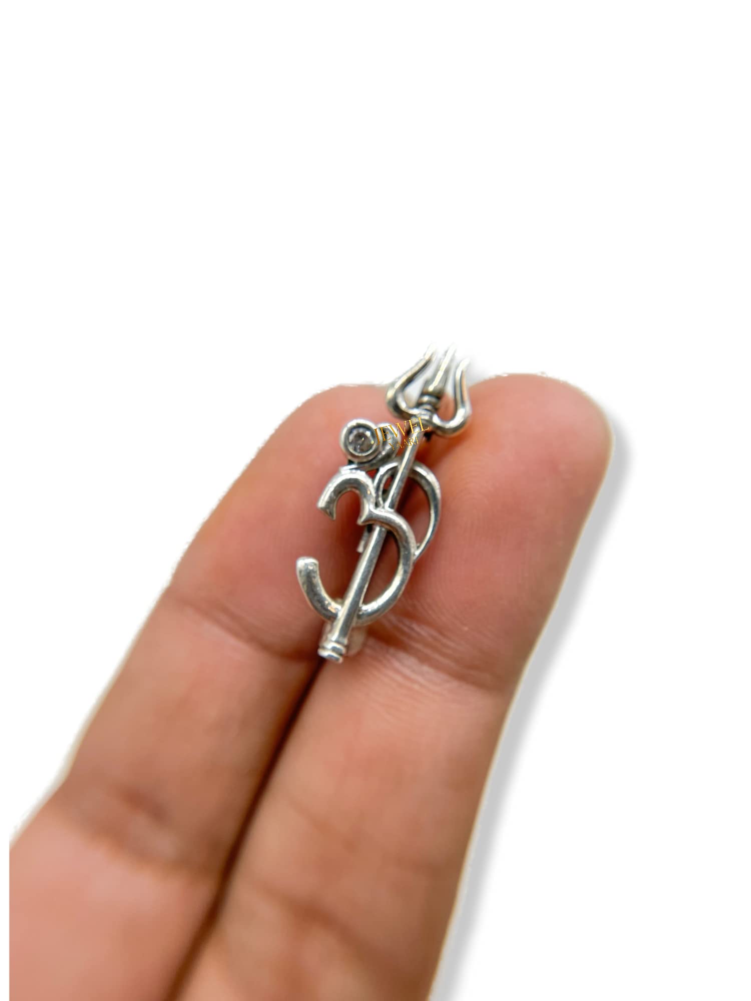 JewelYaari? By SJ Shubham Jewellers Trishool Brooch/Lapel Pin with White Cubic Zirconia 925 Sterling Silver Brooch for Men and Women