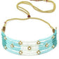 Karatcart Light Blue and White Crystals Beaded Kundan Choker Necklace Set for Women