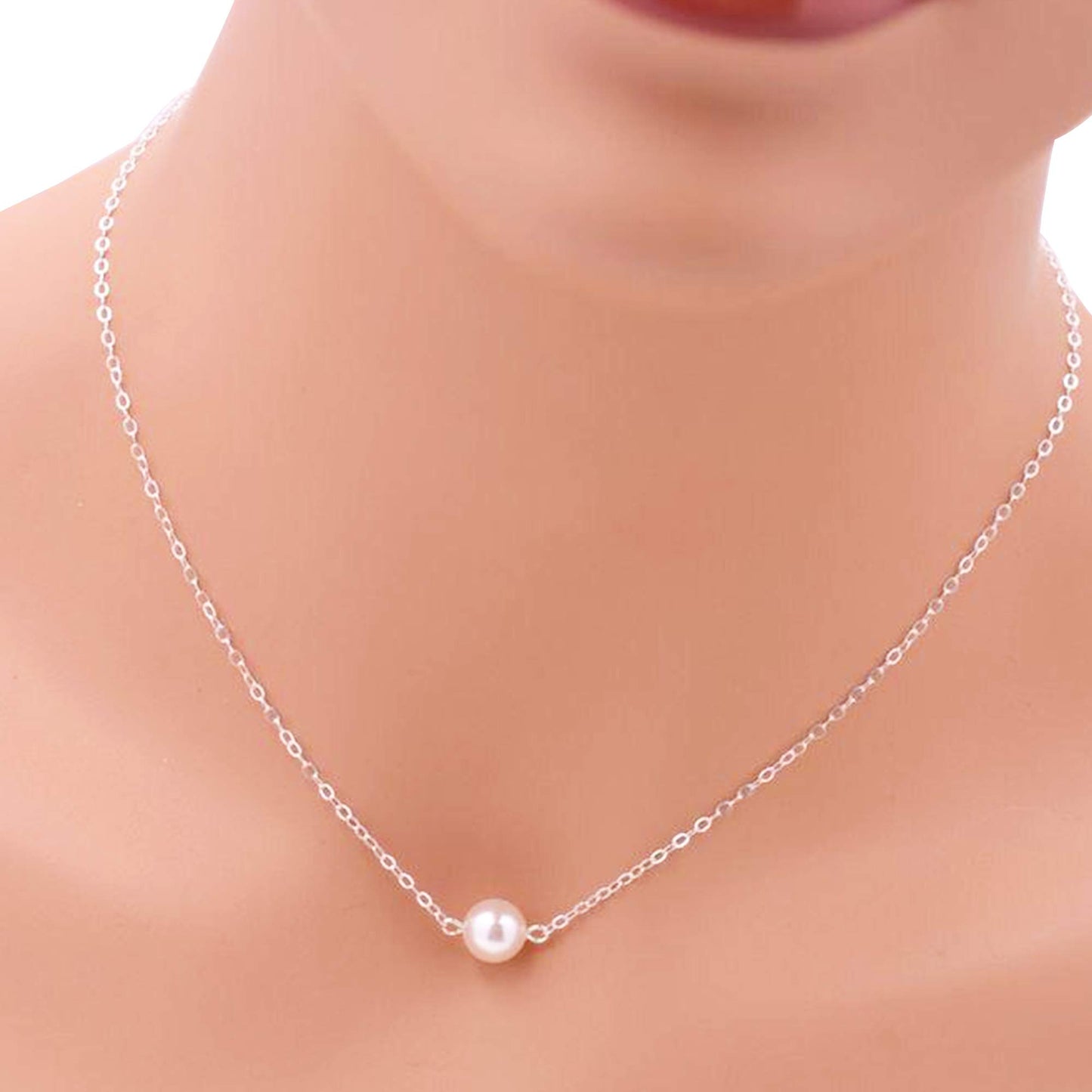 Shubham Jewellers Rehti SJ 925 Sterling Silver Pearl Pendant with Chain for Girls and Women(P) (SJRPEARL-1PRL)