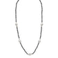 SJ SHUBHAM JEWELLERS Rehti 925 Sterling Silver Mangalsutra with Pearl & Black Beeds Crystal Chain for Women - Party Casual Wear - JewelYaari By Shubham Jewellers