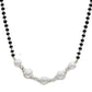 SJ SHUBHAM JEWELLERS™ 925 Sterling Silver Mangalsutra with Pearl & Black Beeds Crystal Chain for Women Studded Mangalsutra Necklace - JewelYaari By Shubham Jewellers