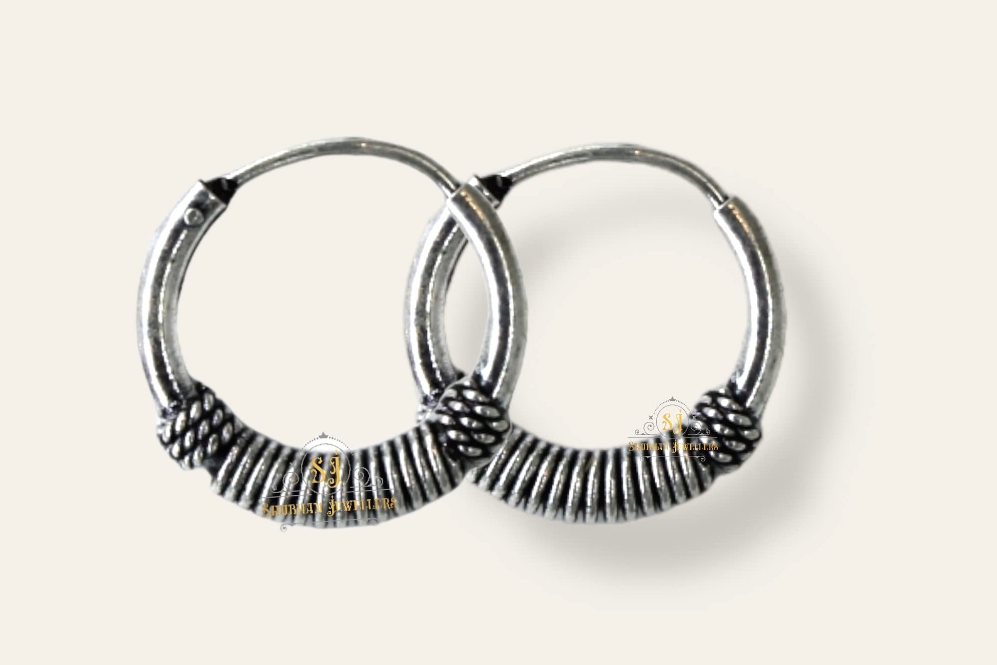 SJ SHUBHAM JEWELLERS™ 925 Sterling Silver Hoop Earrings for Women & Girls, Silver Bali for Girls - JewelYaari By Shubham Jewellers