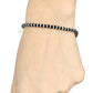 SJ SHUBHAM JEWELLERS™ Pure 925 Sterling Silver Small Crystal Beads Nazariya Anklet Payal for Women (Black) Gifts for Women (Pair/ 1 pc/Plain / 5 Ball Payal)