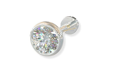 SJ Shubham Jewellers 92.5-925 Sterling Silver Round Shape White Cubic Zirconia Prong-Setting Nose Pin Stud for Women Girls Size P - JewelYaari By Shubham Jewellers