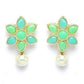 Karatcart Gold Plated Pearl Beaded Light Blue and Light Green Kundan Stone Choker Necklace Set