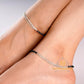 SJ SHUBHAM JEWELLERS™ Pure 925 Sterling Silver Small Crystal Beads Nazariya Anklet Payal for Women (Black) Gifts for Women (Pair/ 1 pc/Plain / 5 Ball Payal)