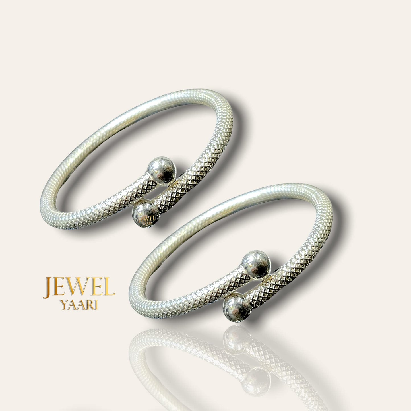 SJ SHUBHAM JEWELLERS? Exclusive Pure 925 Sterling Silver textured Kada for Baby Boys & Girls 1.4 INCH