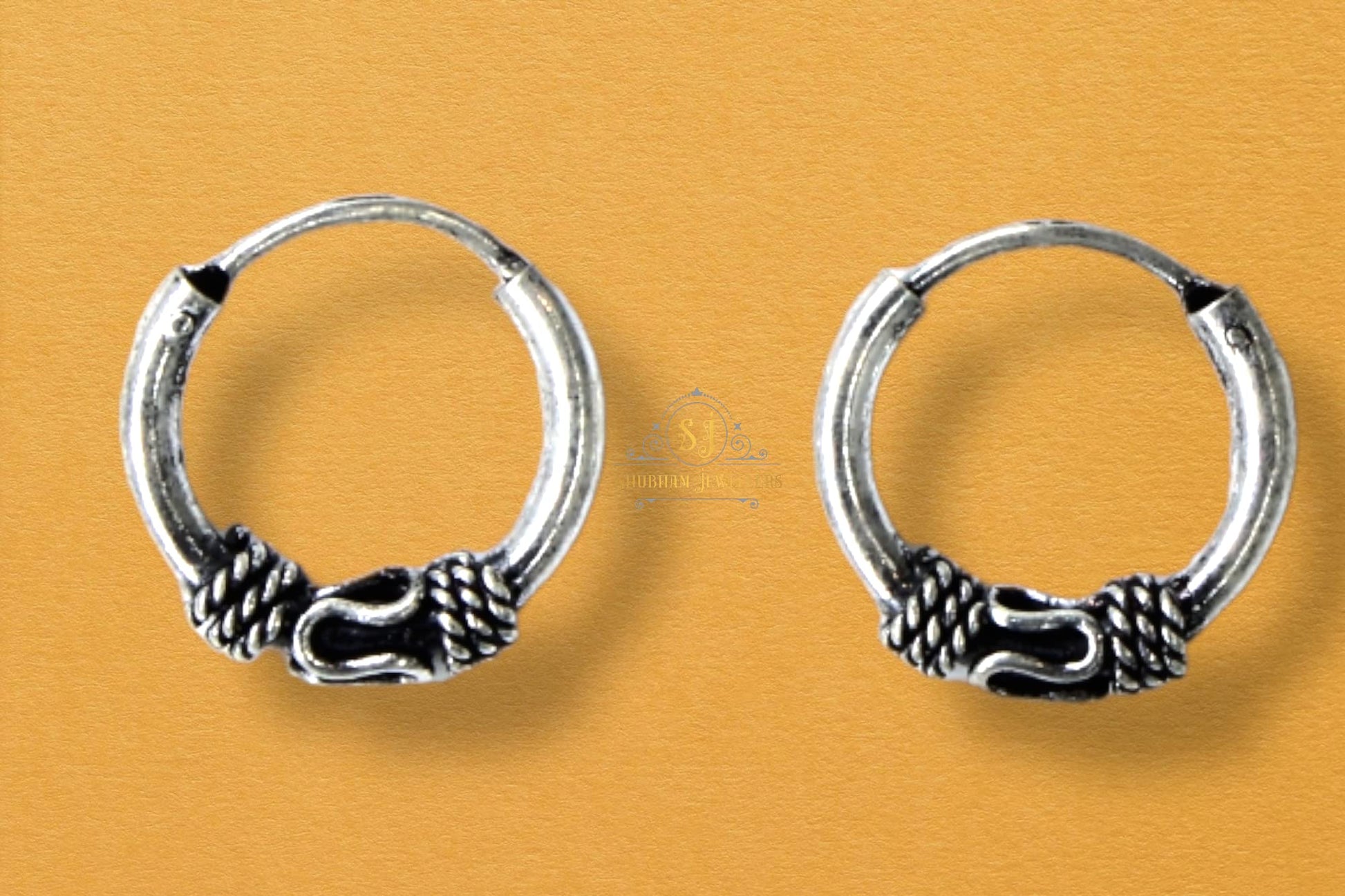 SJ SHUBHAM JEWELLERS™ 925 Sterling Silver Hoop Earrings for Women & Girls, Silver Bali for Girls - JewelYaari By Shubham Jewellers
