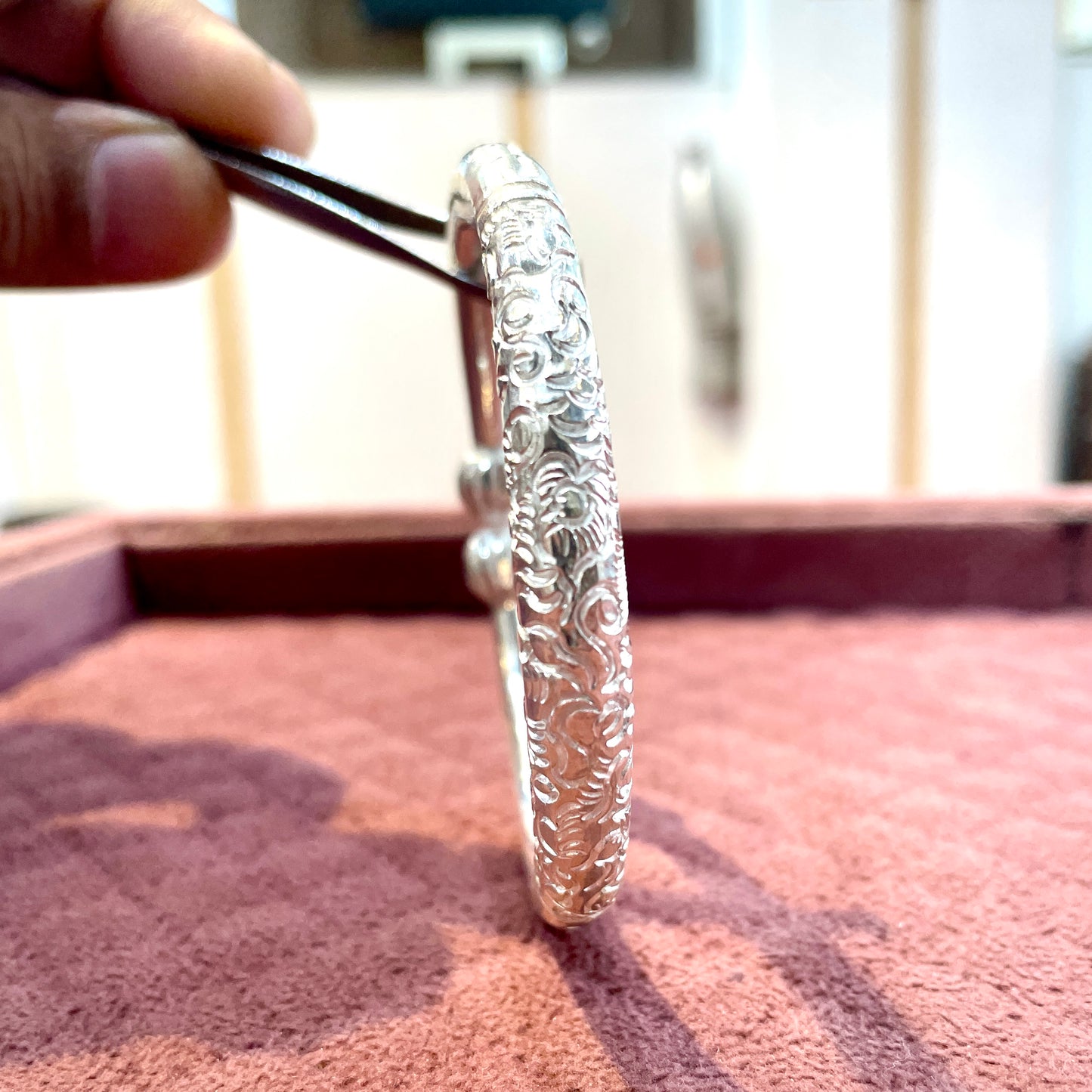 Buy 99% Pure Silver Handmade Kada – Heavy Traditional Kada (55gm–140gm)