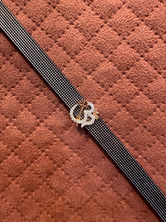 925 Band Bracelet in Silver Finish with CZ Stones