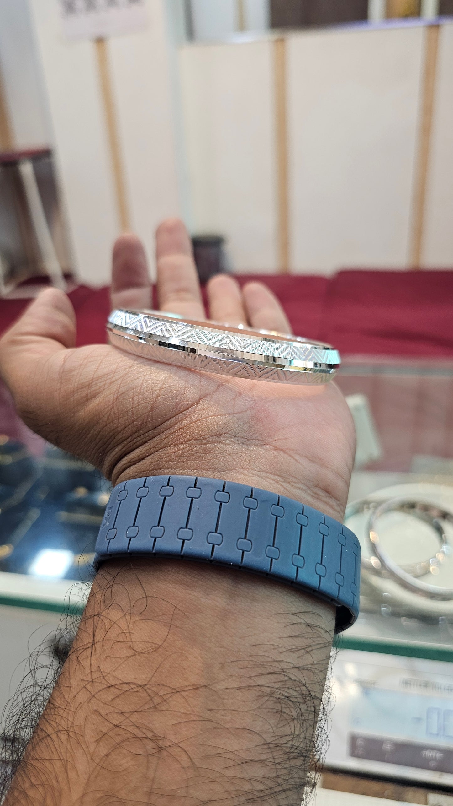 3D Kada Sterling Silver Punjabi kada with Name - Chandi Sikh Bangle