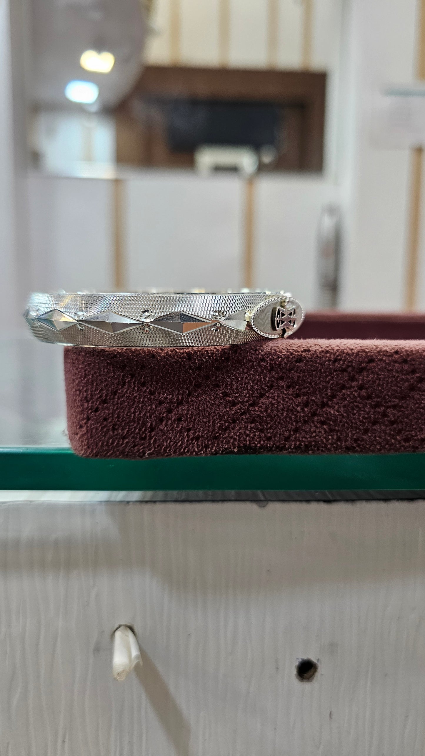 925 Pure Silver Kada - Damru & Trishool Mahadev Design