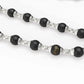 Pure 100% Natural 925 Silver Tulsi Mala with CNC Designer Silver Capping/Original Tulsi Mala in Silver (Size: 6mm, Length: 24 inches Shyam Tulsi Ram Tulsi Black White)