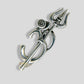 JewelYaari? By Shubham Jeweller Trishool Brooch/Lapel Pin with White Cubic Zirconia 925 Sterling Silver Brooch for Men and Women - JewelYaari By Shubham Jewellers