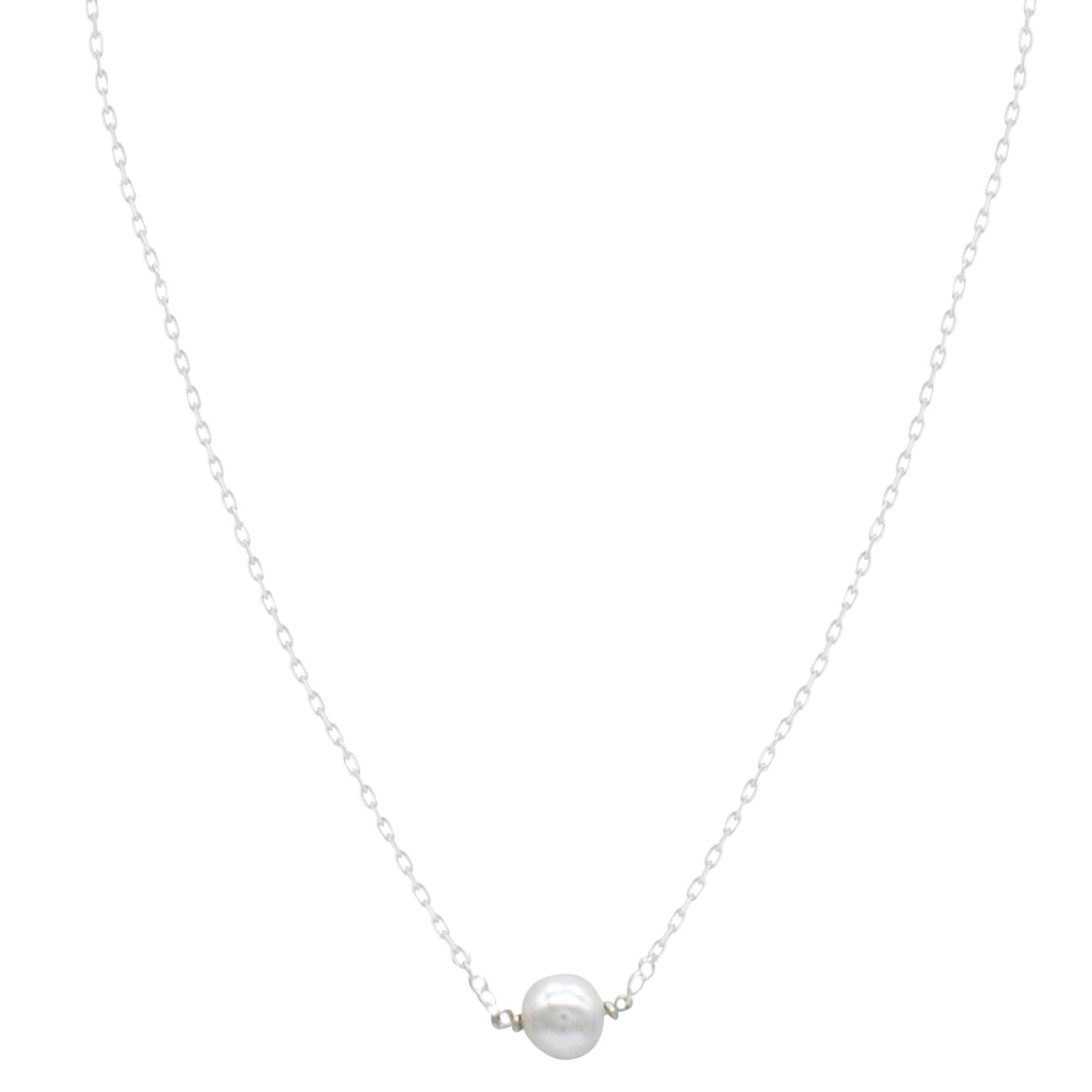 Shubham Jewellers Rehti SJ 925 Sterling Silver Pearl Pendant with Chain for Girls and Women(P) (SJRPEARL-1PRL)