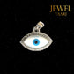 JEWELYAARIâ¢ By SJ Stylish Evil Eye Necklace Pendant Third Blue Eyes Amulet Protection Pendant for Girls, Women, Mens and Children (Evil Eye Pendant Only)