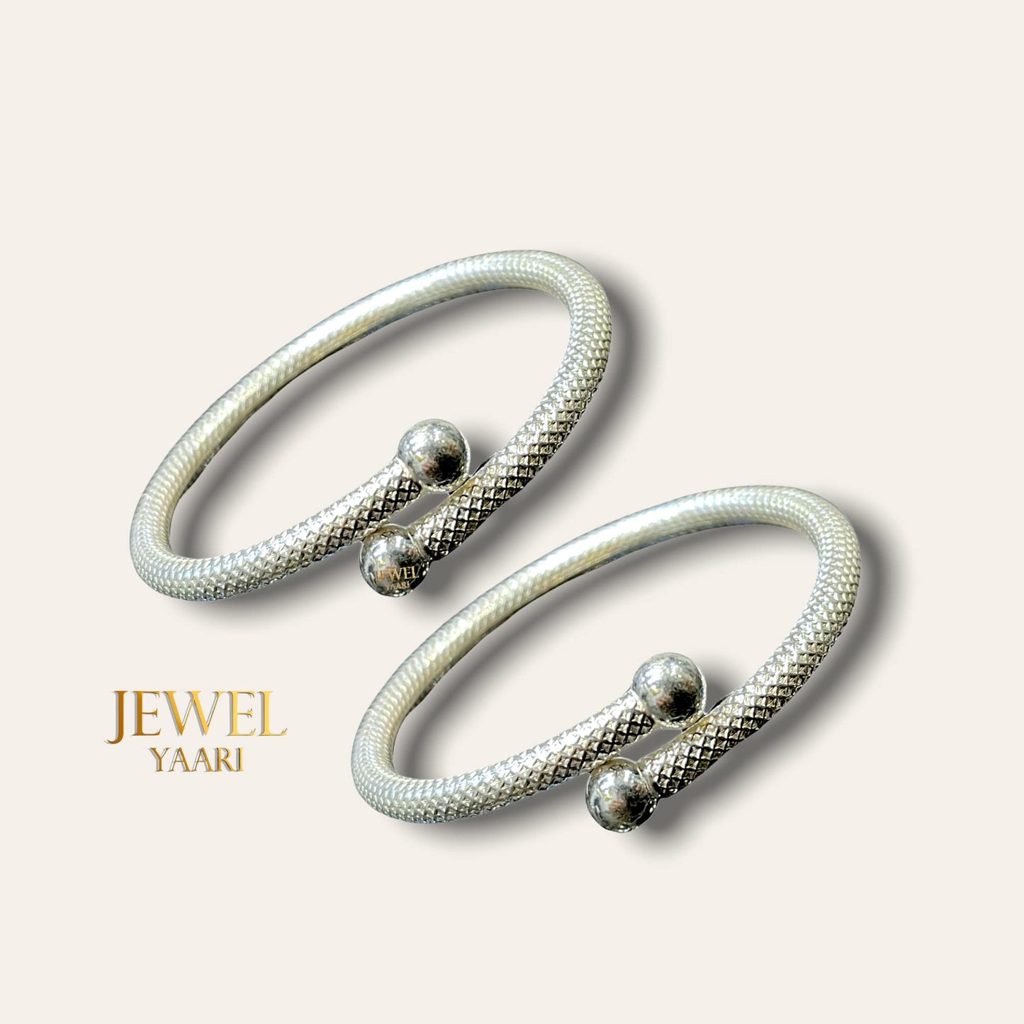 SJ SHUBHAM JEWELLERS? Exclusive Pure 925 Sterling Silver textured Kada for Baby Boys & Girls 1.4 INCH