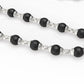 Pure 100% Natural 925 Silver Tulsi Mala with CNC Designer Silver Capping/Original Tulsi Mala in Silver (Size: 6mm, Length: 24 inches Shyam Tulsi Ram Tulsi Black White)
